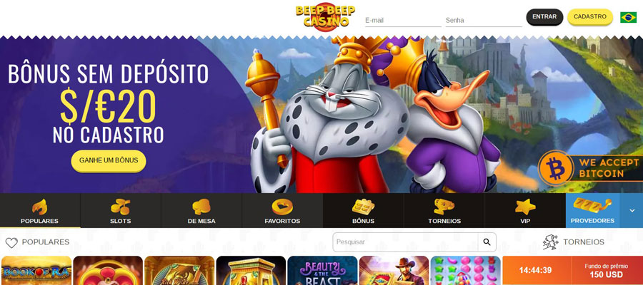 $20 Bônus sem depósito na inscrição no Beep Beep Casino