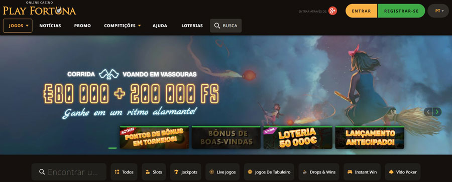 20 Rodadas Grátis ao se Registrar, Bônus Sem Depósito no Cassino Play Fortuna