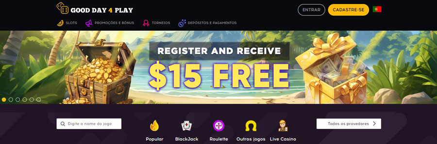 Bônus sem depósito de $15 no Cassino Gdfplay