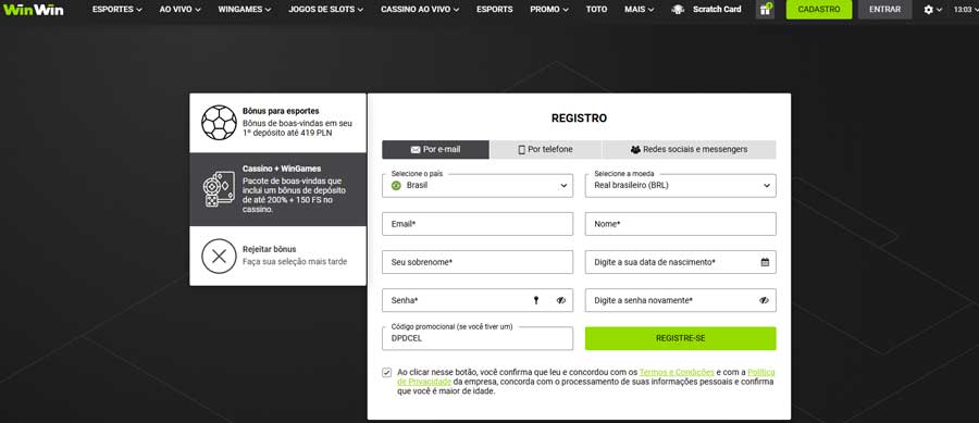 50 Rodadas Grátis Sem Depósito no WinWin Casino